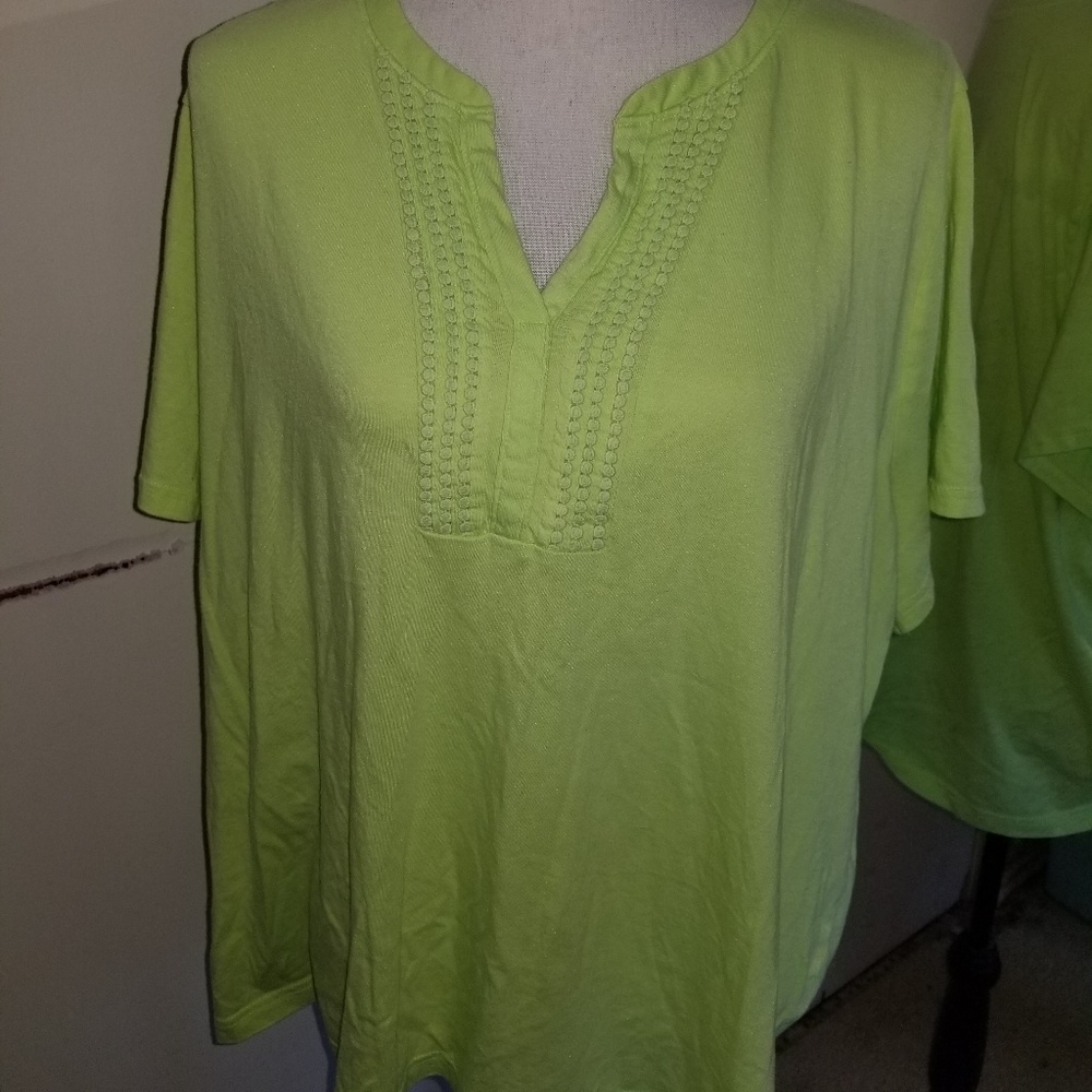 Croft & Barrow Green Short Sleeve Tshirt Size 3X